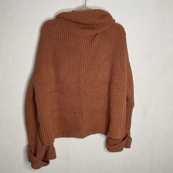 Free People Park City Terracotta Brown Pullover Knit Sweater Womens Large - Picture 8 of 13